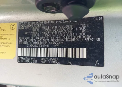 2004 Lexus Rx 330 из США, поврежденный, VIN 2T2GA31U74C013401